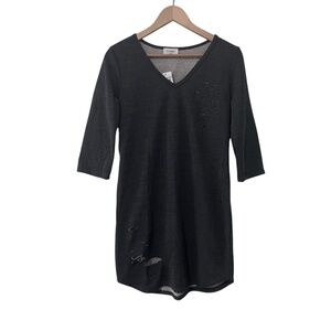 NWT Everly Women's Heather Black V-Neck Dress Size M